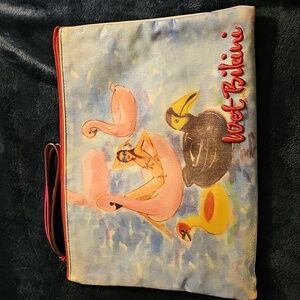 Henri Bendel Vintage Wet Bikini Flamingo Clutch